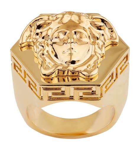 versace gold greek ring|Versace gold ring for men.